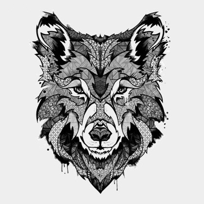 Временная татуировка - Волк